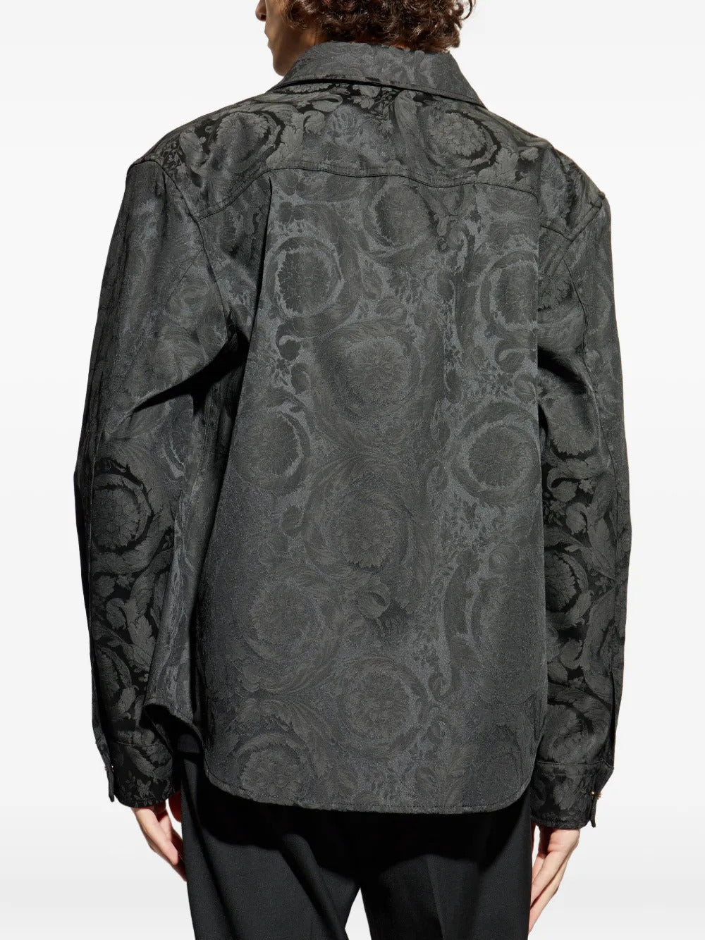 Versace Barocco-print buttoned overshirt blazer
