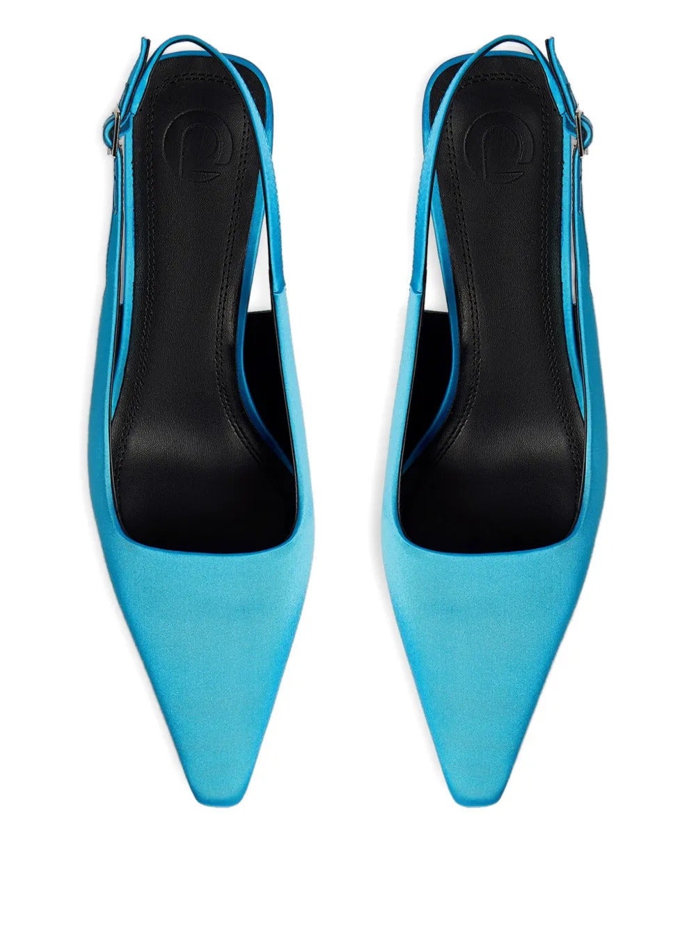 12 STOREEZ  60mm silk slingback pumps