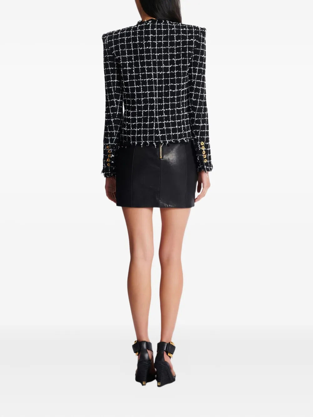 Balmain  frayed button tweed jacket