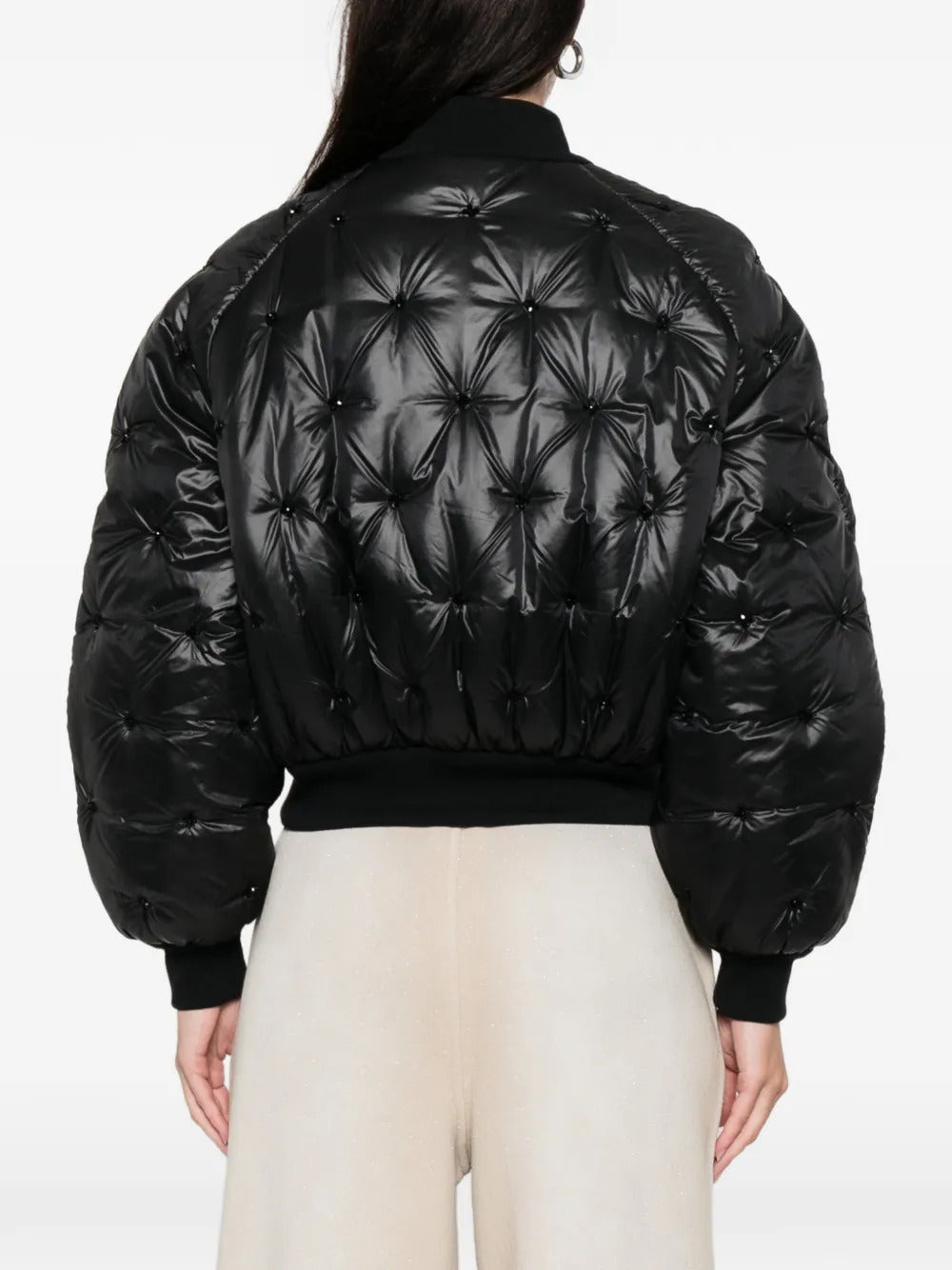 Amen  quilted embellished bomber jacket
