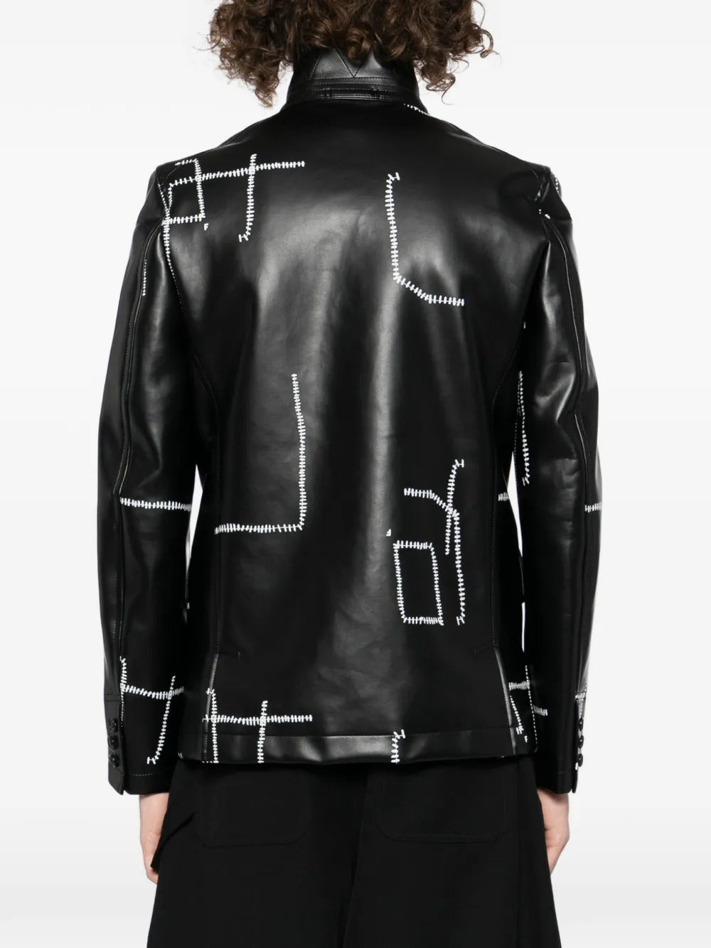 Black Comme Des Garçons stitch detail-printed blazer