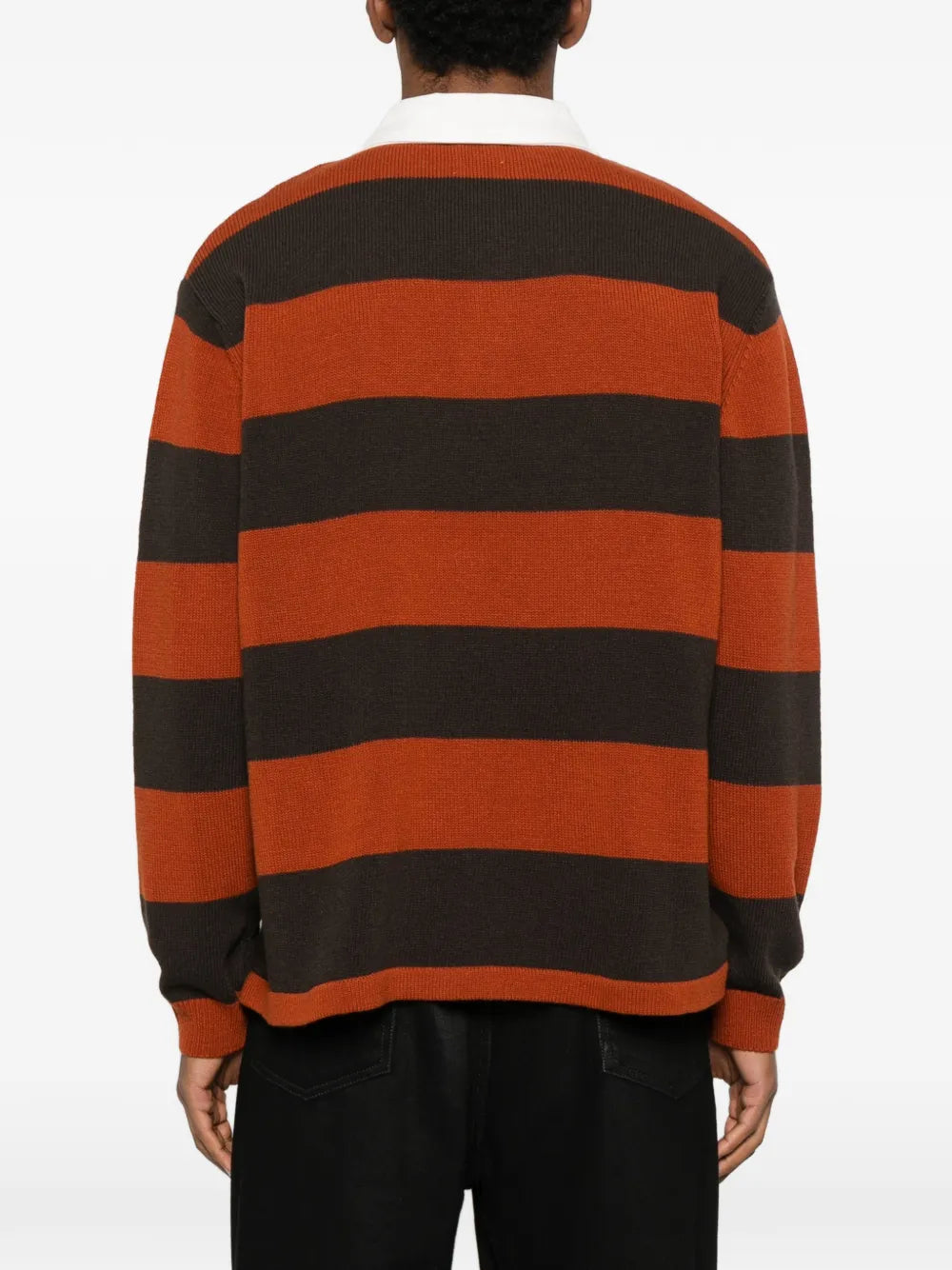 BODE striped-collared polo shirt