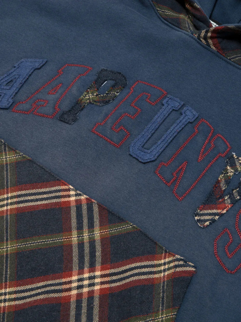 AAPE BY *A BATHING APE® plaid appliqué hoodie