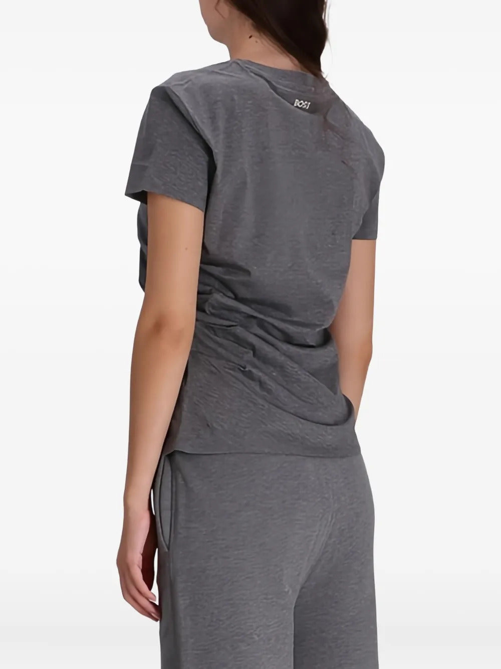 BOSS  feather-print ruched T-shirt