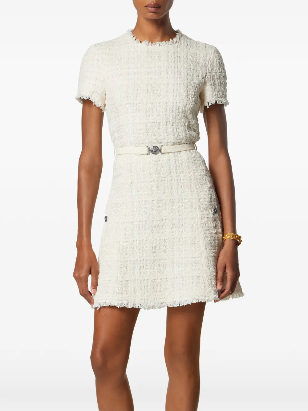 Versace  check-pattern cotton mini dress