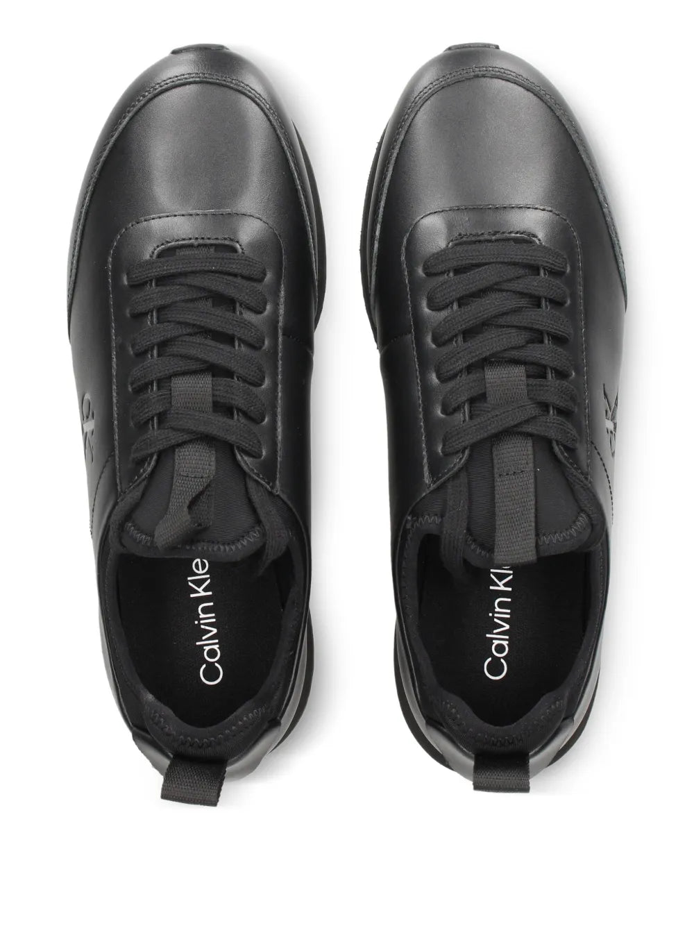 Calvin Klein logo-embossed leather sneakers