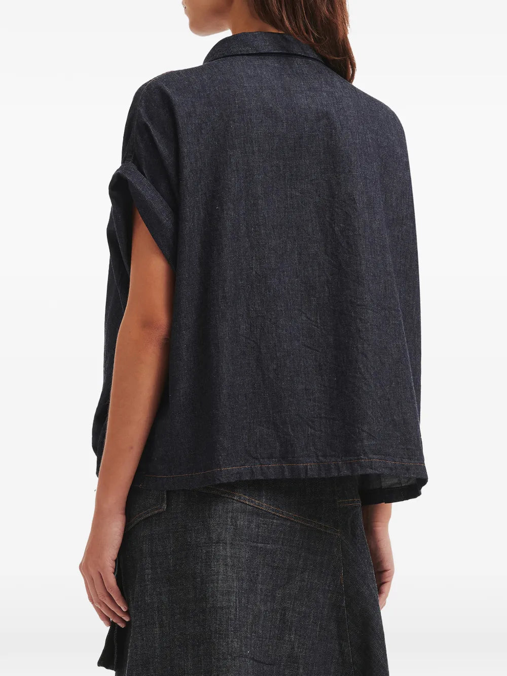 Y's cuffed-sleeve denim shirt