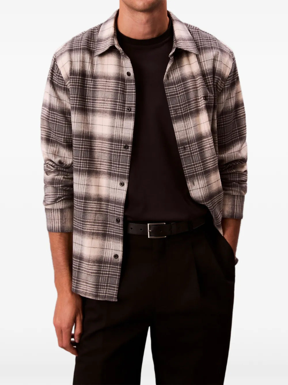 Calvin Klein  checked-pattern long-sleeved shirt
