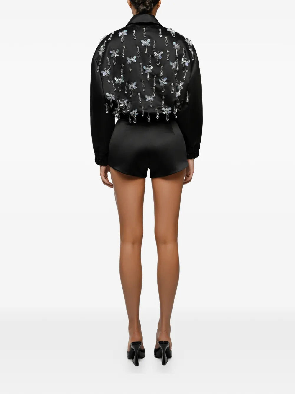ANOUKI  crystal-embellished bomber jacket