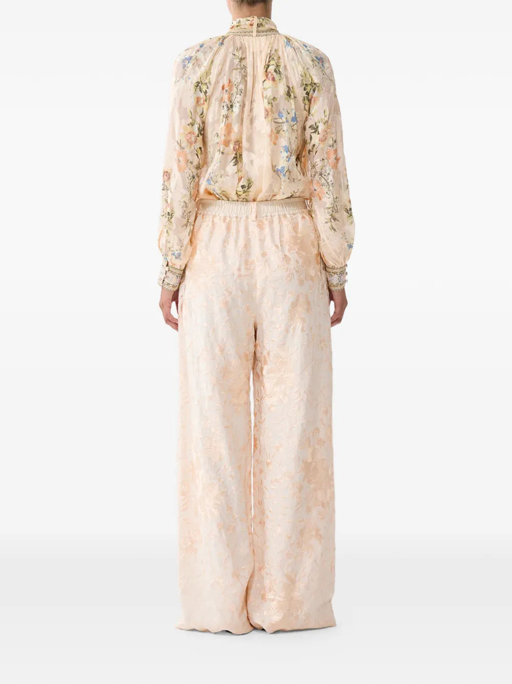Camilla pussy-bow floral print top