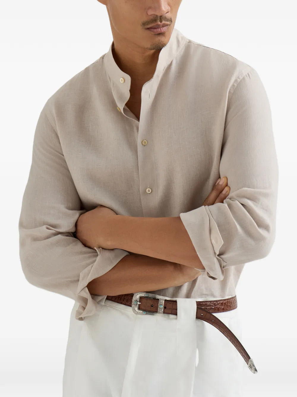 Brunello Cucinelli  mandarin-collar shirt
