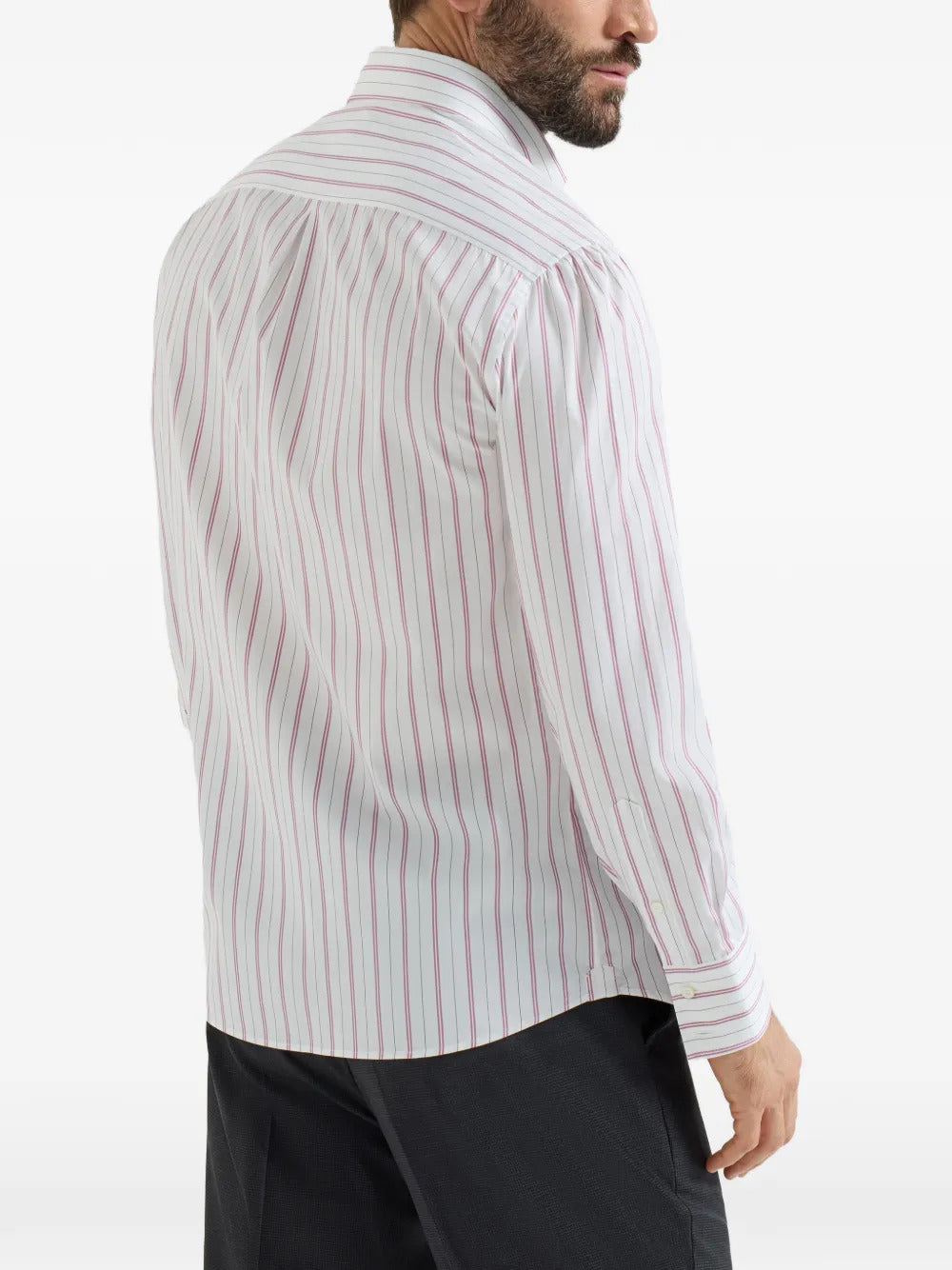 Brunello Cucinelli  stripe-pattern button-down collar shirt