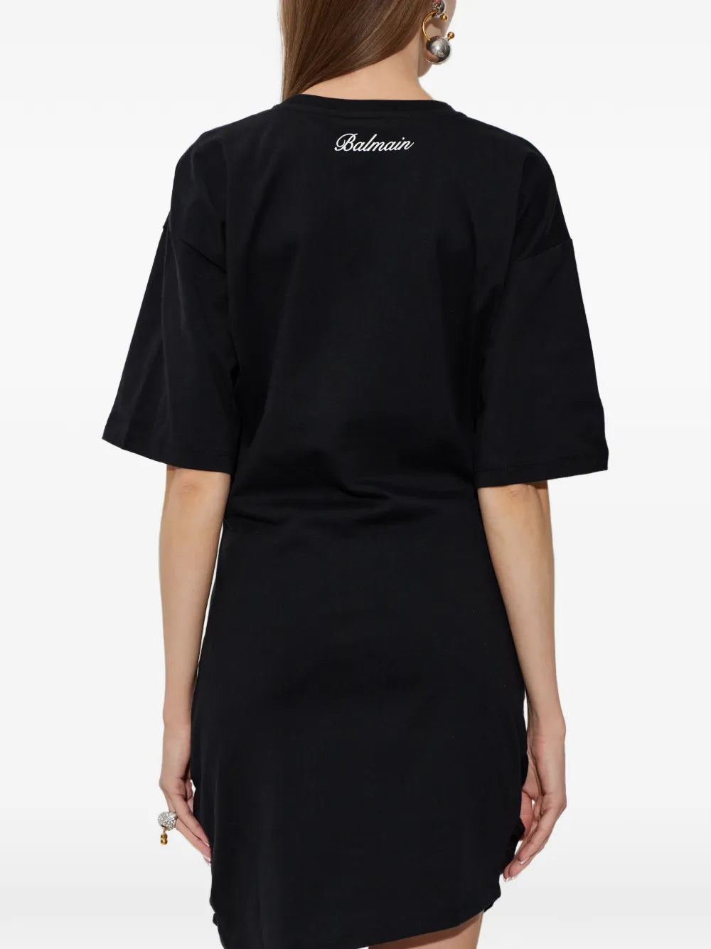 Balmain  ruched-detail T-shirt dress