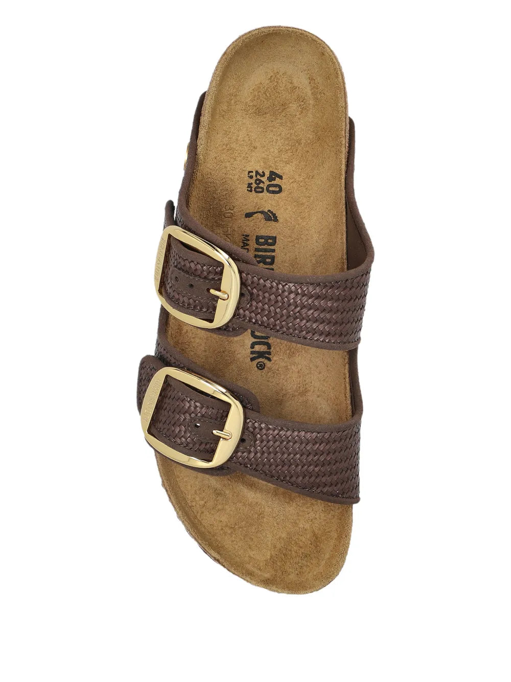 Birkenstock Arizona raffia buckle-strap sandals