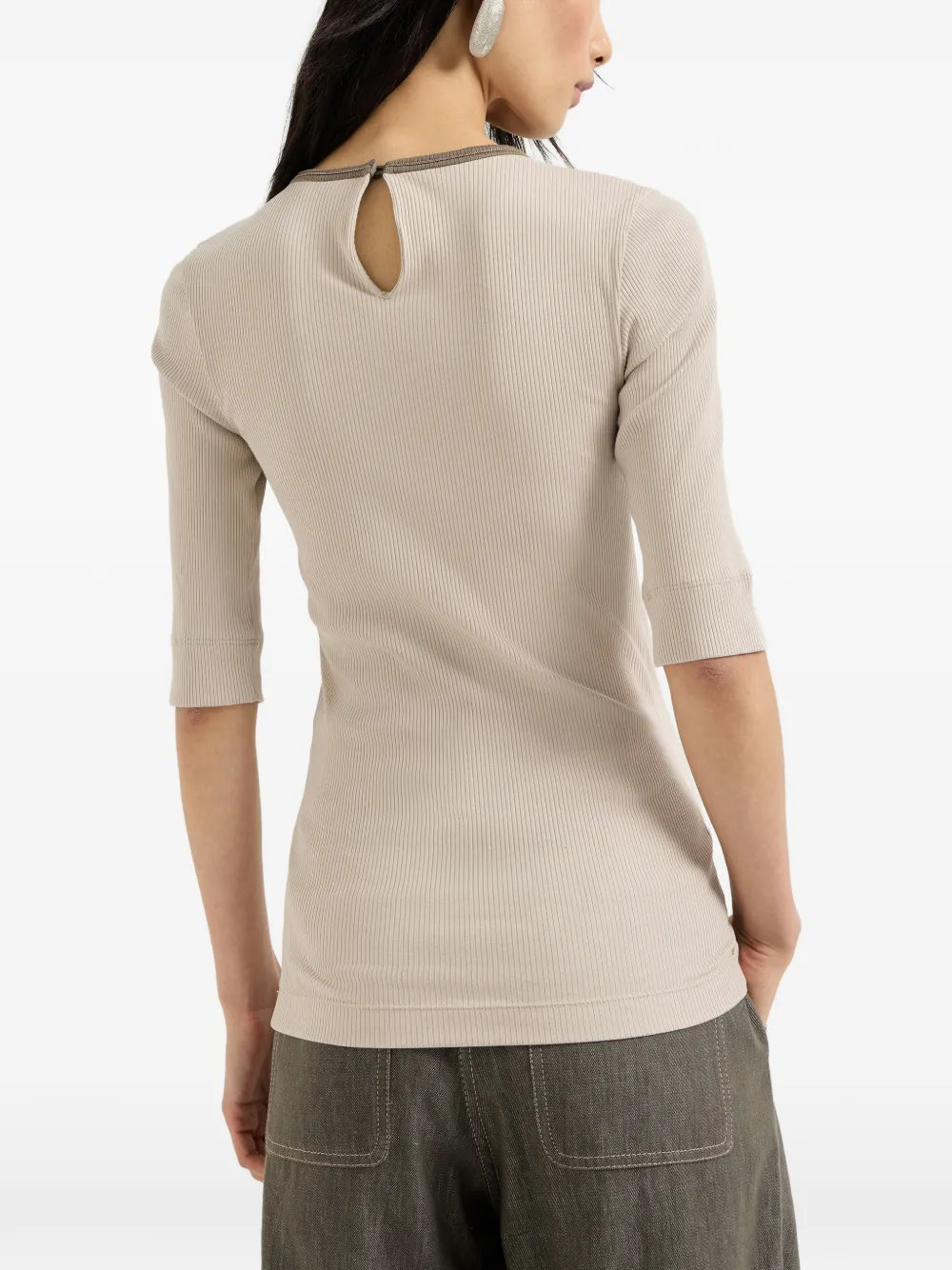 Brunello Cucinelli ribbed trim T-shirt
