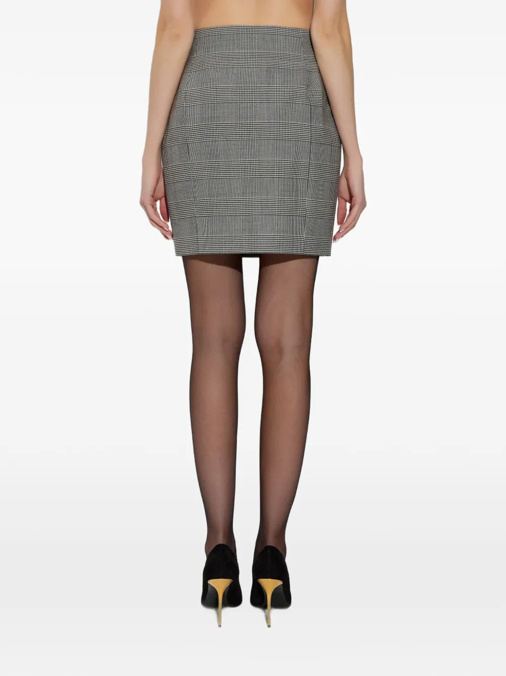 Balmain checked mini skirt