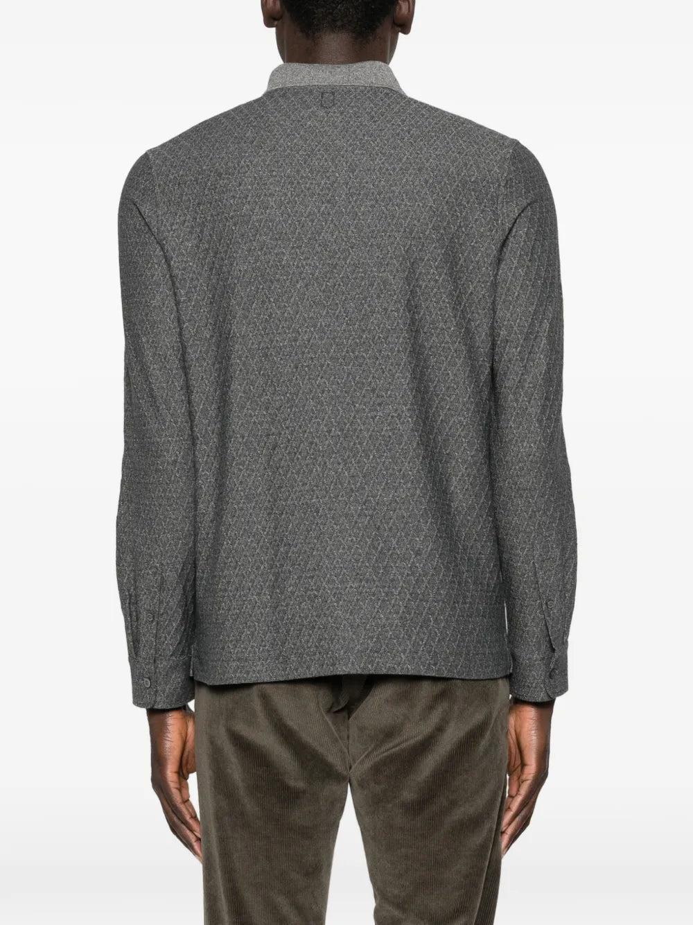 Canali zip-fastening patterned polo shirt
