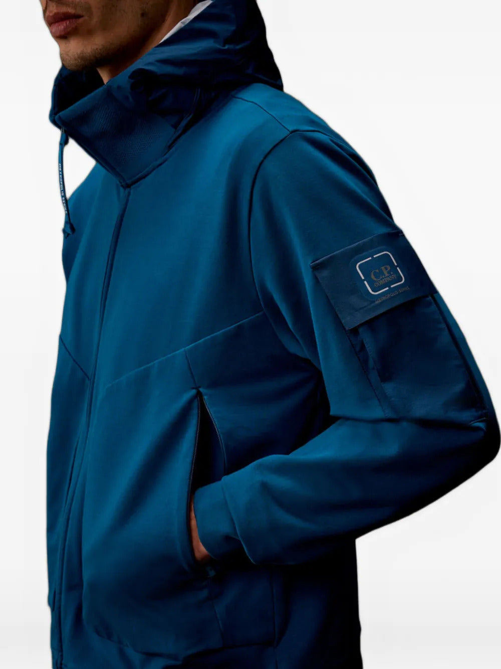 C.P. Company  metropolis series stretch fleece mixed hooded hoodie