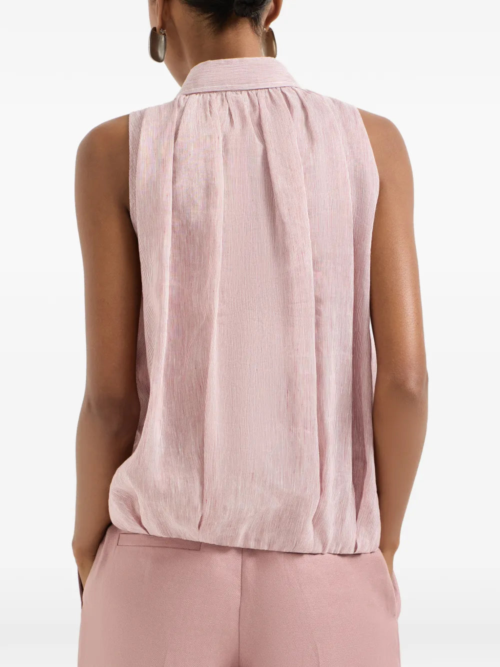 Brunello Cucinelli  striped-print buttoned sleeveless shirt