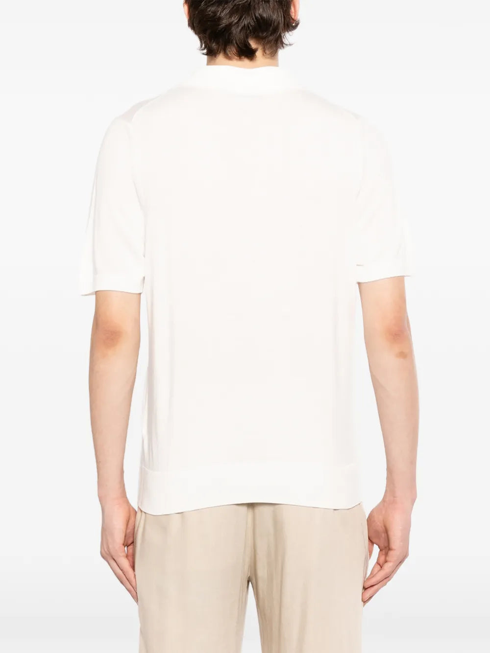 Canali short-sleeve open collar polo shirt