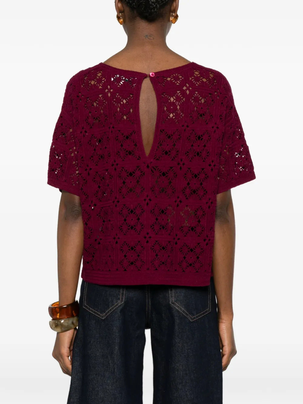 BOMPARD  Guipure openwork button blouse