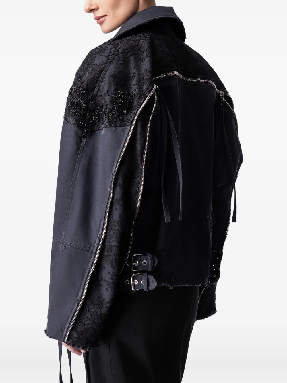 ARTICLE TEN lace-panelling jacket