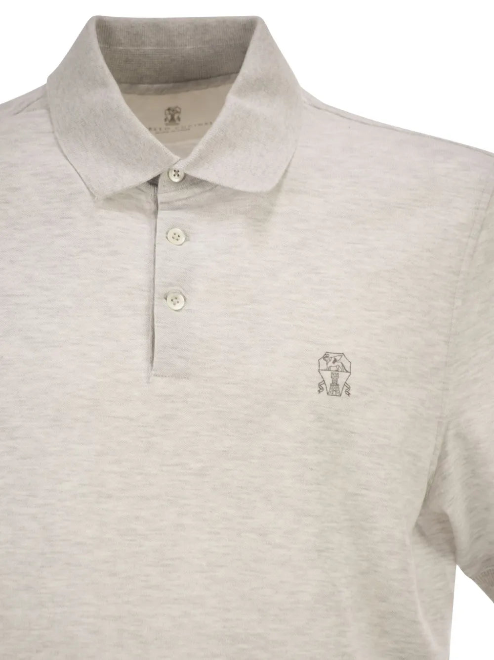 Brunello Cucinelli printed-logo polo shirt