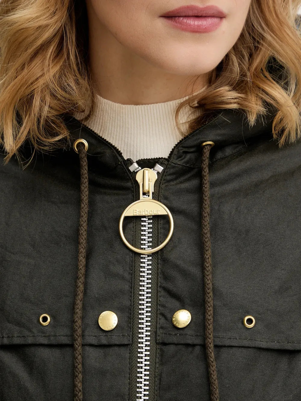 Barbour drawstring hooded jacket