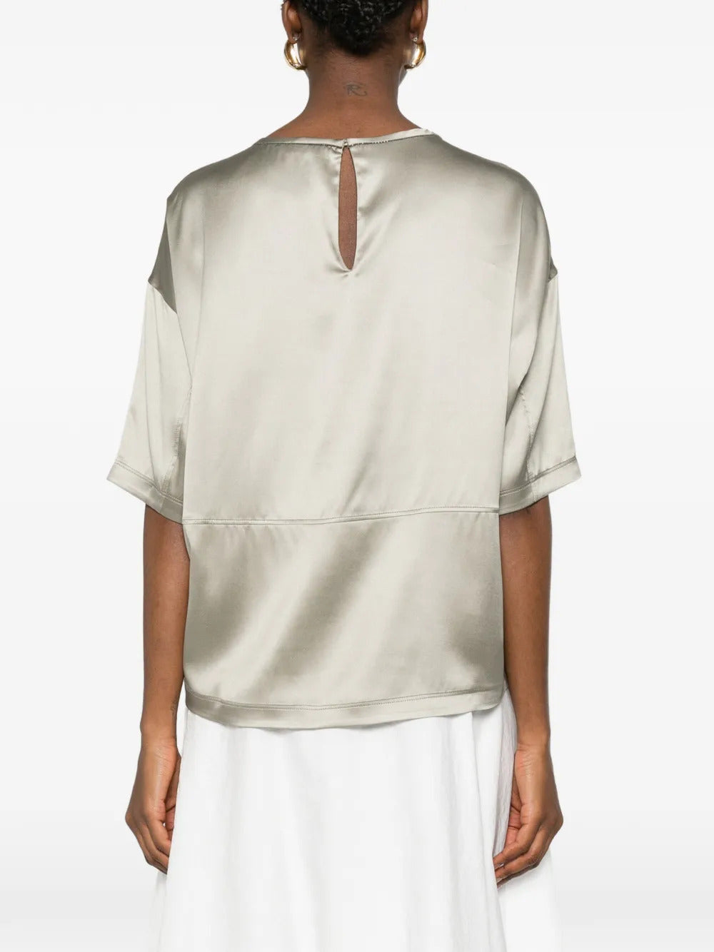 Brunello Cucinelli  keyhole silk top