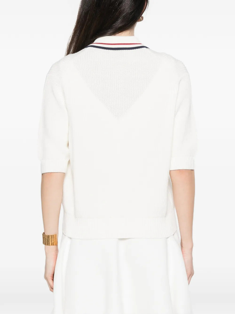 Brunello Cucinelli  striped-collar polo top