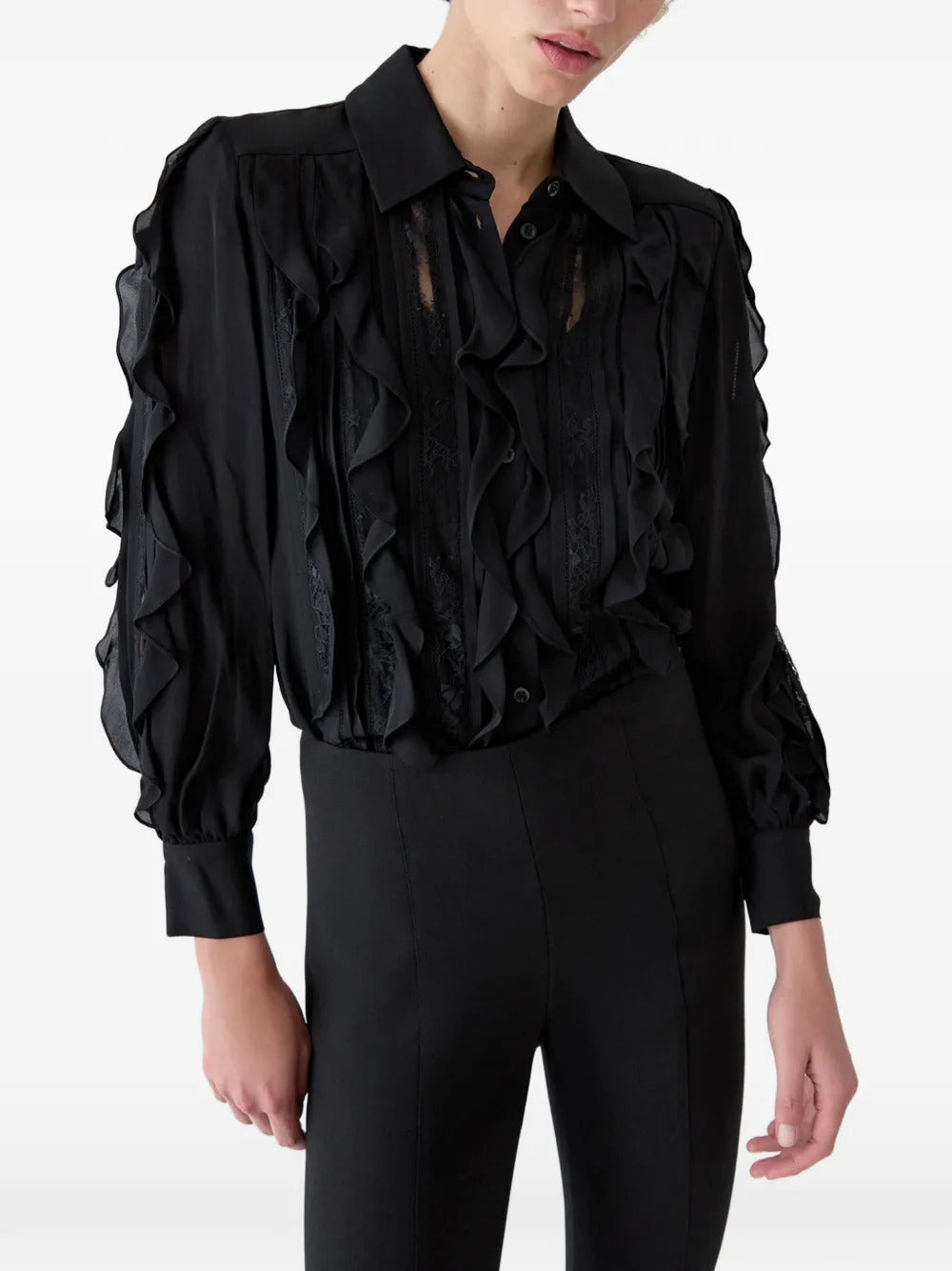 Carolina Herrera  ruffled georgette blouse