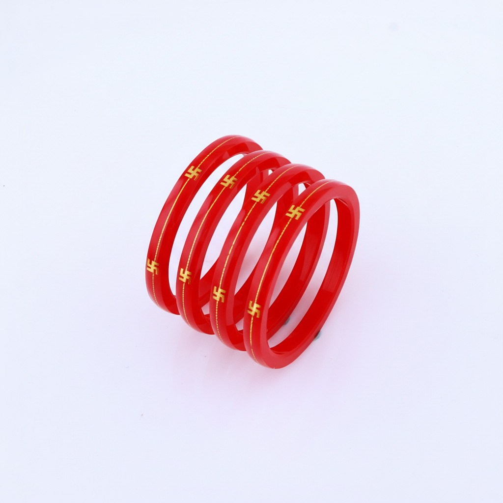 22 Carat Gold Pola Bangles With Card (4 Piece)