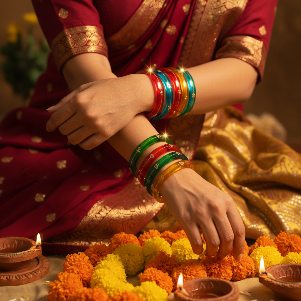 22 Carat Gold Pola Bangles With Card (4 Piece)