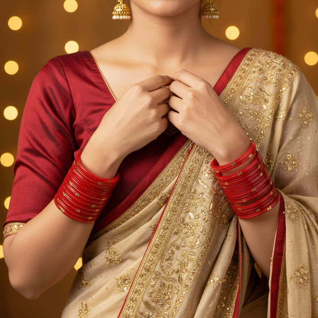 22 Carat Gold Pola Bangles With Card (4 Piece)