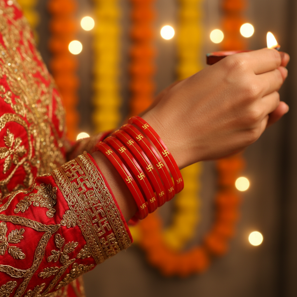 22 Carat Gold Pola Bangles With Card (4 Piece)