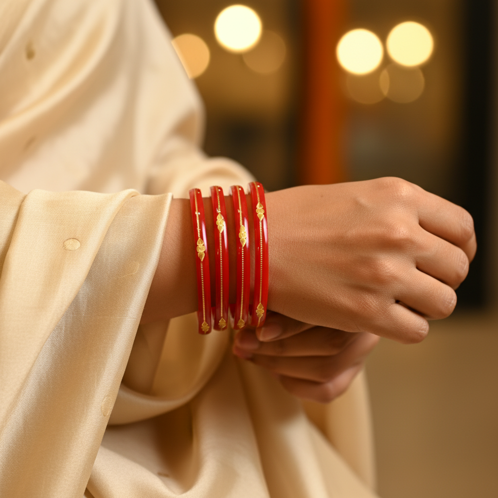 22 Carat Gold Pola Bangles With Card (2 Piece)