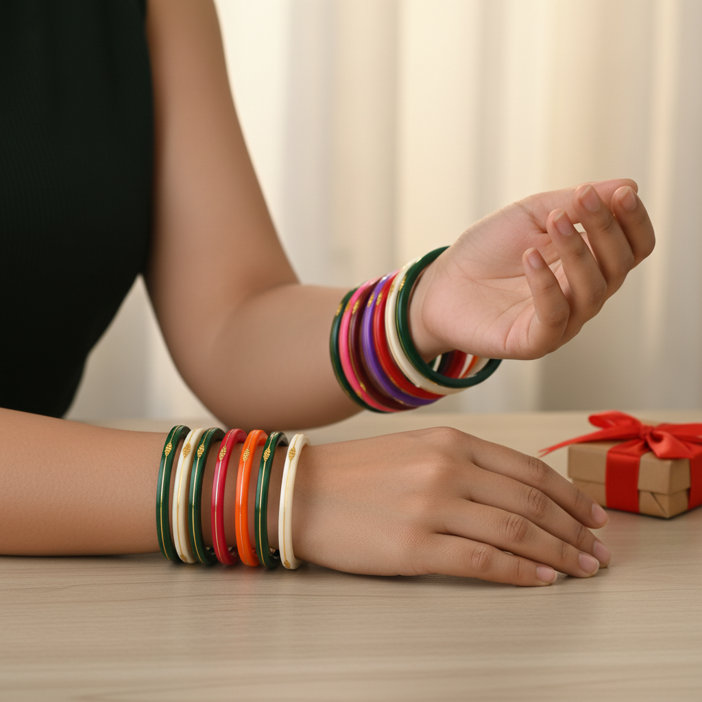 22 Carat Gold Pola Bangles With Card (4 Piece)