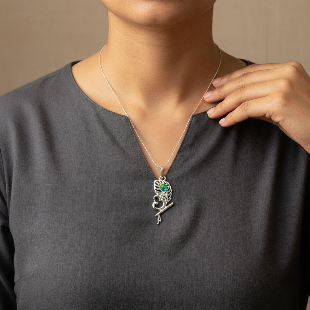 925 Silver Krishna Locket