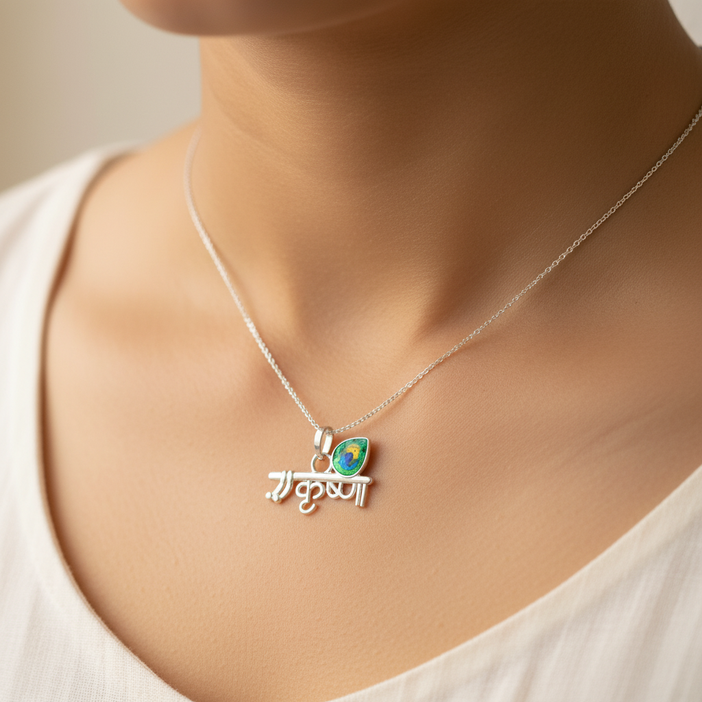 925 Silver Krishna Locket