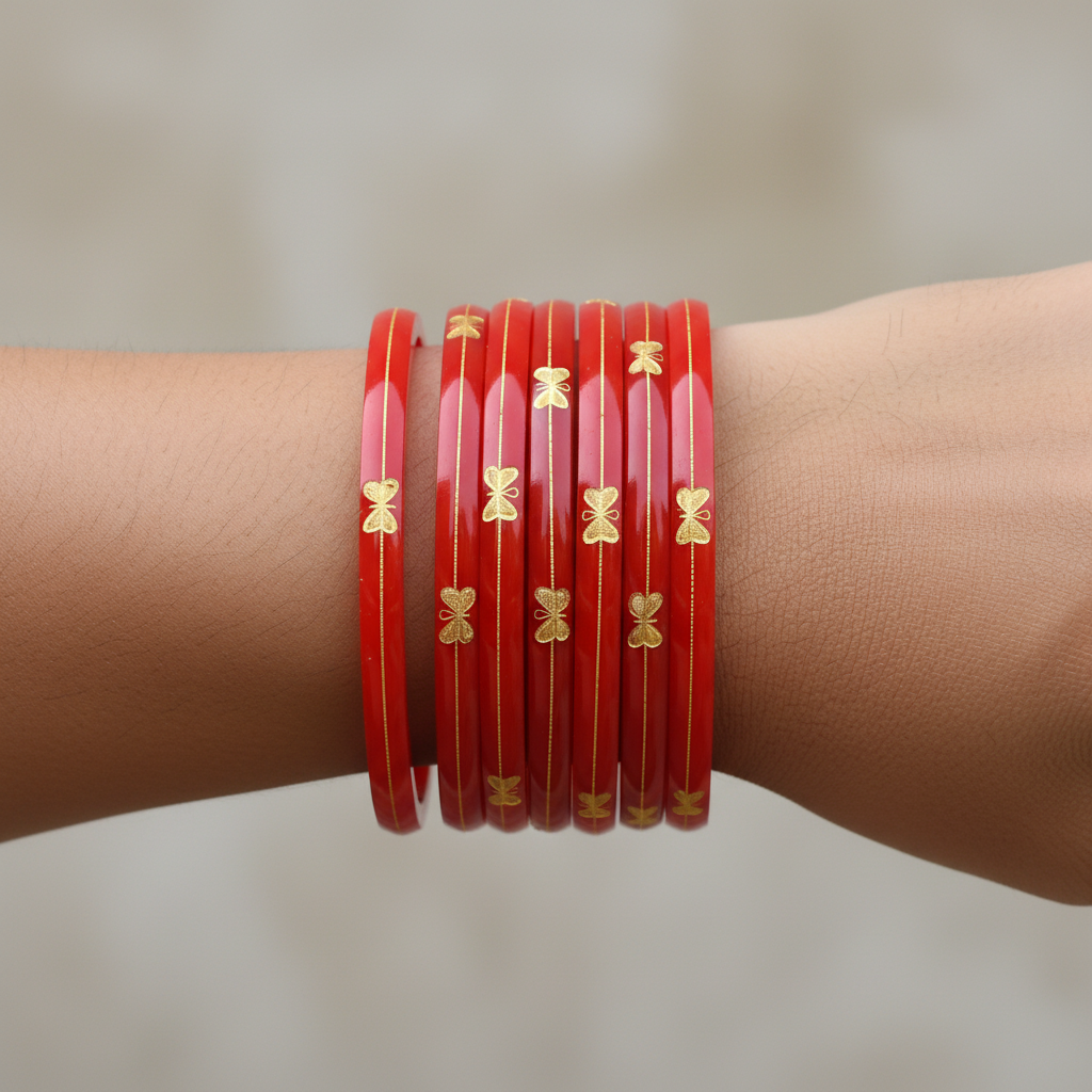 22 Carat Gold Pola Bangles With Card (2 Piece)