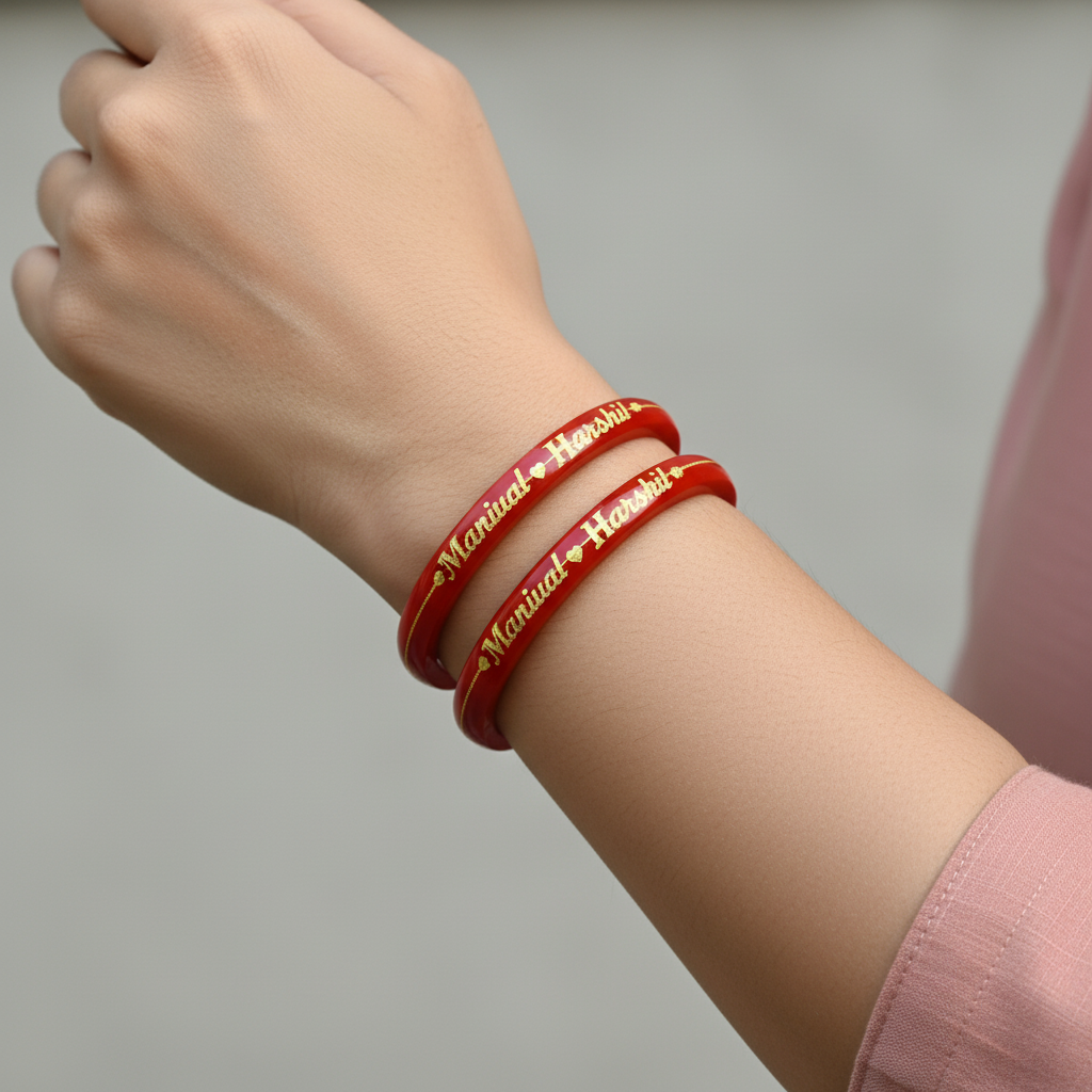 22 Carat Gold Pola Bangles With Card (2 Piece)