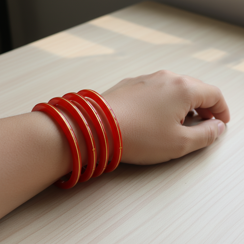 22 Carat Gold Pola Bangles With Card (4 Piece)