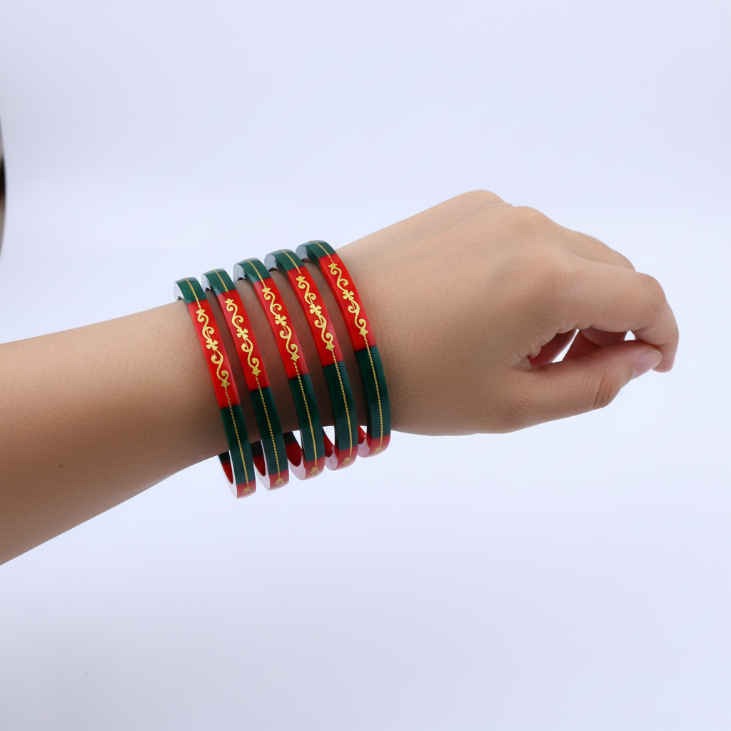 22 Carat Gold Pola Bangles With Card (2 Piece)