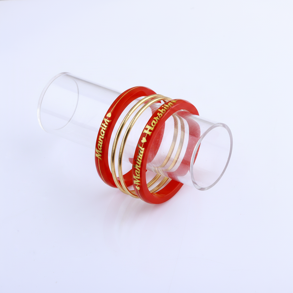 22 Carat Gold Pola Bangles With Card (4 Piece)