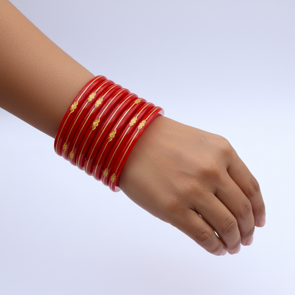 22 Carat Gold Pola Bangles With Card (2 Piece)