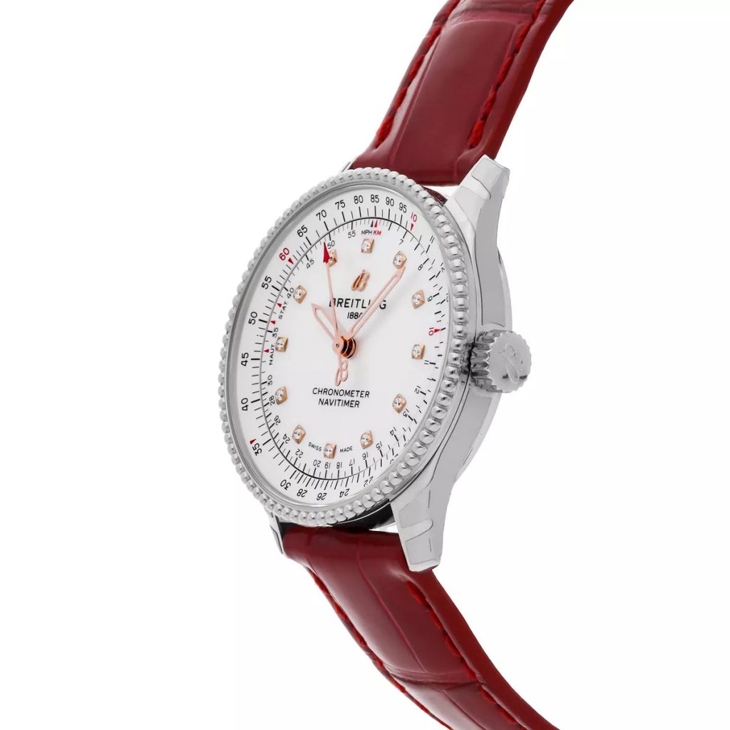 Breitling Navitimer A17395211A1P5 Red Alligator Leather MOP Dial