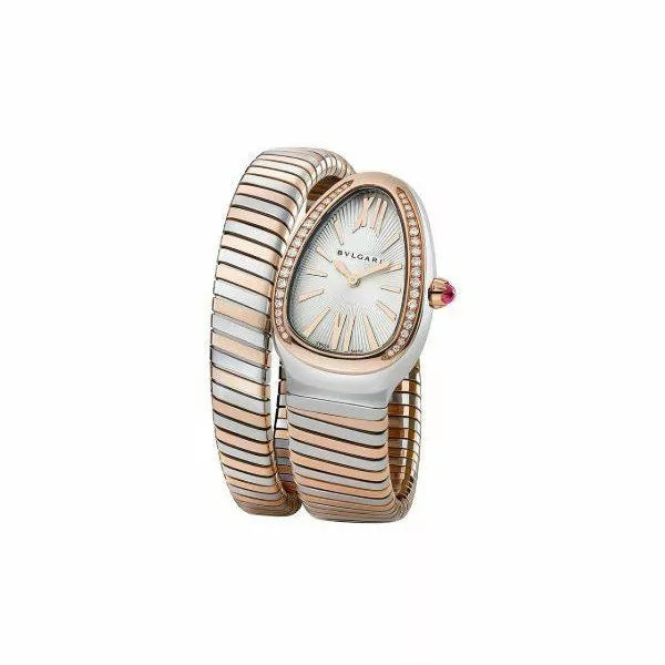 Bvlgari Serpenti Stainless Steel & Pink Gold 35Mm Ladies Watch