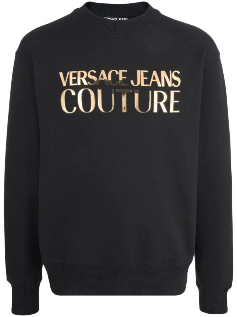 Versace Jeans Couture  logo-print metallic sweatshirt