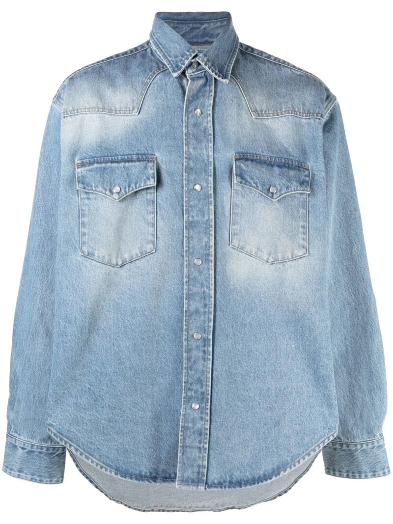 VETEMENTS  washed-denim chest-flap pockets shirt