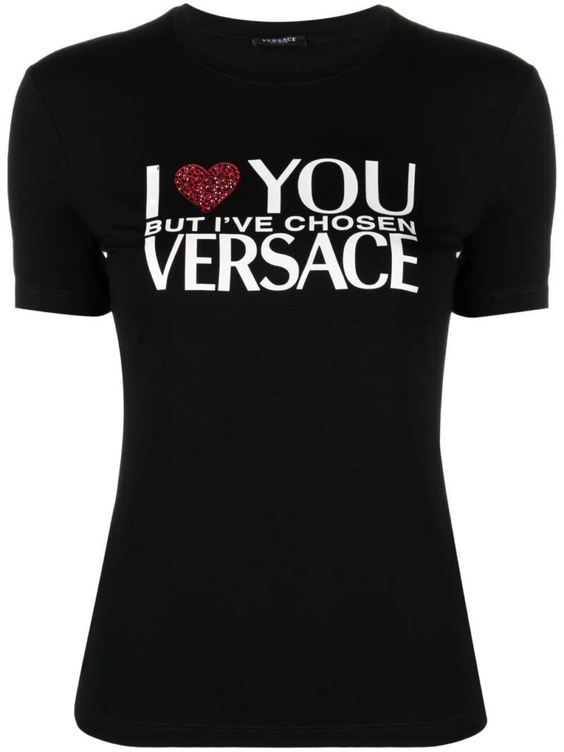 Versace  slogan-print T-shirt